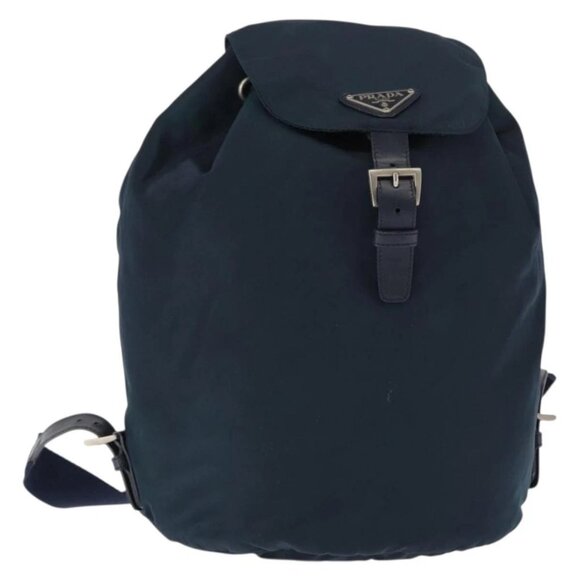 Prada Handbags - PRADA Backpack Nylon Navy Silver Auth BA6876